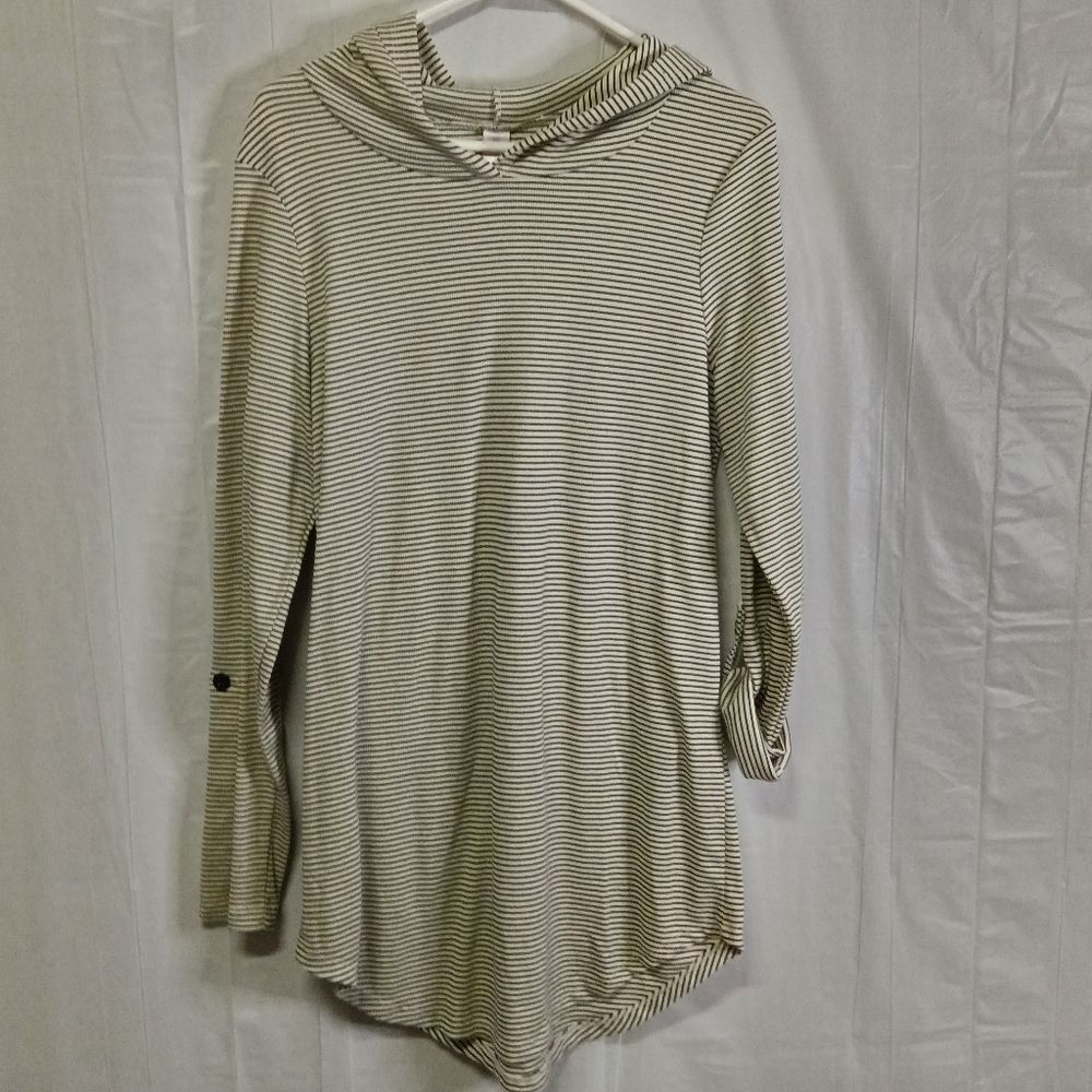 🦋 No Boundaries Striped Black and White Knit Pullover Tunic 2XL